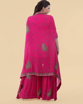lavender crepe tissue kurta set 4