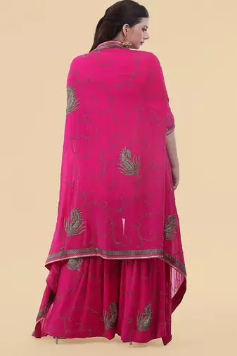 lavender crepe tissue kurta set