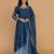 persian blue katan silk kurta set