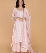 light pink katan silk kurta set