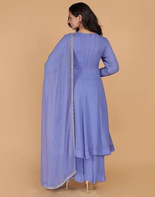 purple georgette kurta set 4