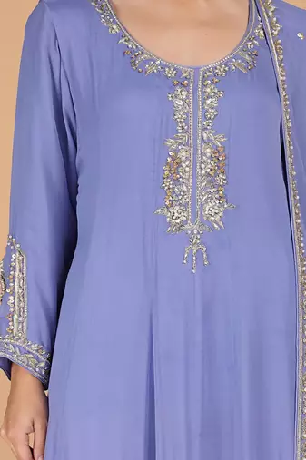 purple georgette kurta set