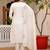 White elegant viscose mango silk embroidered kurti pant set with dupatta