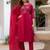 Pink elegant viscose mango silk embroidered kurti pant set with dupatta