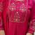 Pink elegant viscose mango silk embroidered kurti pant set with dupatta