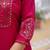 Pink elegant viscose mango silk embroidered kurti pant set with dupatta