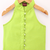 woven chanderi sleeveless solid top with printed palazzo-limegreen & pink