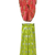 woven  embellished top with palazzo-coral & limegreen