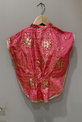 woven  embellished top with palazzo-coral & limegreen 5
