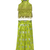 woven net sleeveless embroidered top with printed palazzo- limegreen