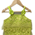 woven net sleeveless embroidered top with printed palazzo- limegreen