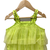 woven net sleeveless embroidered top with printed palazzo- limegreen