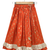 woven chanderi sleeveless solid top with printed lehenga-limegreen & orange