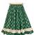 woven  sleeveless solid top with printed lehenga-red  & green