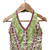 woven cotton sleeveless printed top with printed lehenga-olivegreen & pink
