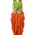 woven sleeveless printed jumpsuit-limegreen & orange