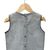 woven cotton sleeveless placement embroidered top with palazzo-grey & coral