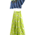 woven denim sleeveless solid top with printed palazzo-blue & limegreen