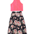 woven chanderi sleeveless solid top with printed palazzo-coral  & black
