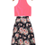 woven chanderi sleeveless solid top with printed palazzo-coral  & black