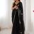 black fandy silk blend moti & val sequence designer saree