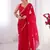 red fandy silk blend moti & val sequence designer saree