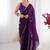 violet fandy silk blend moti & val sequence designer saree