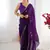 violet fandy silk blend moti & val sequence designer saree