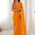 yellow fandy silk blend moti & val sequence designer saree
