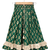 woven sleeveless placement embroidered top with printed lehenga-orange & green