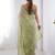 light green organza moti & val sequence  party wear saree