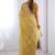 mustard organza moti & val sequence  party wear saree