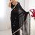 black fandy silk blend moti & val sequence designer saree
