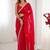 red fandy silk blend moti & val sequence designer saree