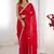 red fandy silk blend moti & val sequence designer saree