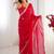 red fandy silk blend moti & val sequence designer saree