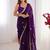 violet fandy silk blend moti & val sequence designer saree