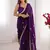 violet fandy silk blend moti & val sequence designer saree