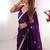 violet fandy silk blend moti & val sequence designer saree
