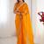 yellow fandy silk blend moti & val sequence designer saree