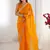 yellow fandy silk blend moti & val sequence designer saree