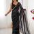 black smooth sitara fabric moti & val sequence designer saree