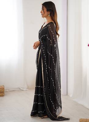 black smooth sitara fabric moti & val sequence designer saree 3