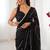 black smooth sitara fabric moti & val sequence designer saree