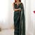 green smooth sitara fabric moti & val sequence designer saree