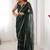 green smooth sitara fabric moti & val sequence designer saree
