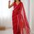 red smooth sitara fabric moti & val sequence designer saree