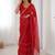 red smooth sitara fabric moti & val sequence designer saree