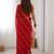 red smooth sitara fabric moti & val sequence designer saree