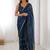 blue smooth sitara fabric moti & val sequence designer saree